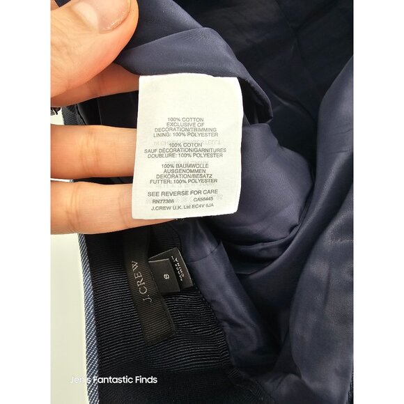 J.Crew 100% Cotton Chambray Scalloped Hem Grommet Bottom Pencil Skirt 8 - Picture 7 of 9